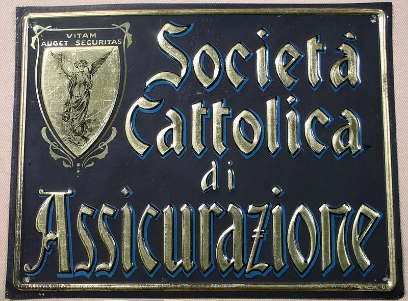 Fire mark for Societa Cattolica di Assicurazione in Verona, Italy